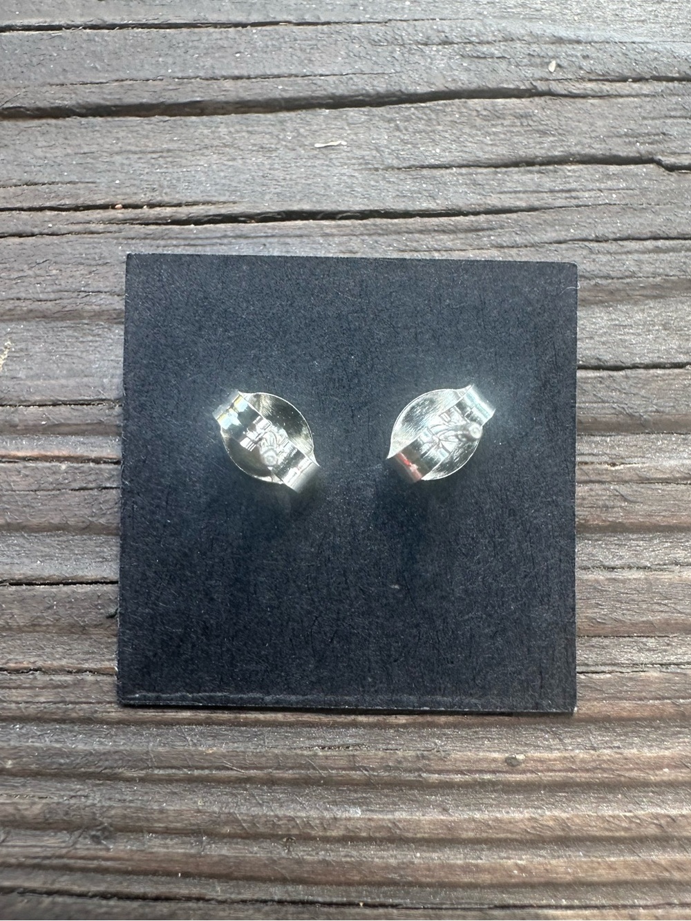 Navajo Esther White Turquoise & Sterling Silver Stud Earrings - Picture 2 of 2